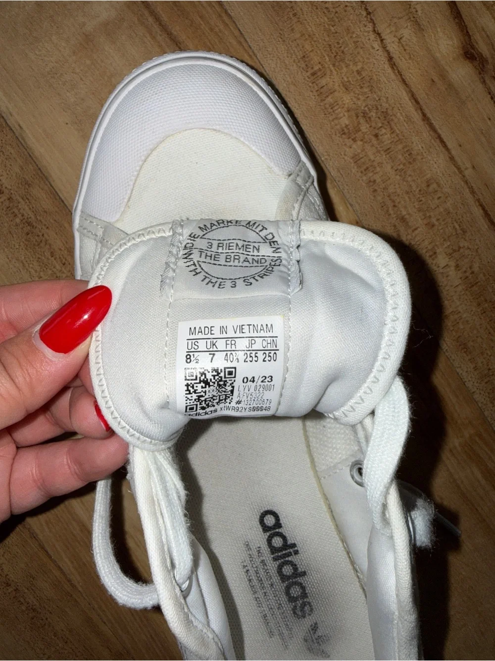 White adidas sneakers